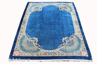 Chinese, Antique Peking Peacock Form Rug
