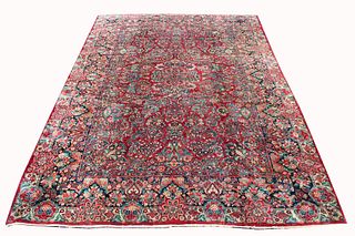 Large Antique Full-Pile Persian Sarouk Rug