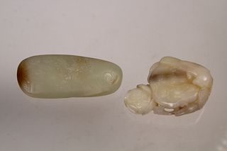 Two Chinese Carved Jade Articles
