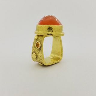 Hughes Bosca 18K Gold Mexican Opal Ring
