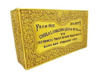 Rare 22K Gold Presentation Box From King of Siam