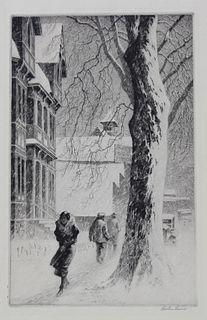 Martin Lewis (1881-1962) "Winter on White Street"