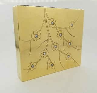 14K Gold Tiffany & Co. Diamond Floral Case