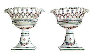 A Pair of Sevres Compotes Height 6 inches.