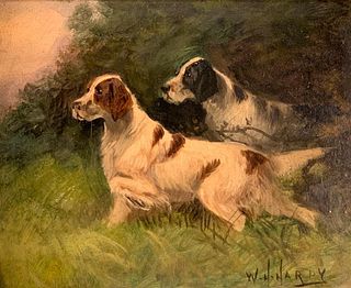 W.H.Hardy Oil, Setter Dogs on Point