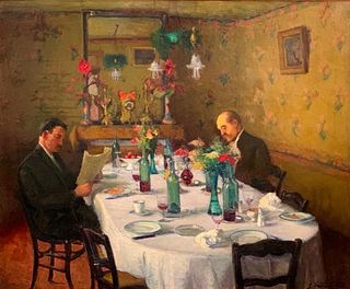 Joseph Milner Kite Oil, Dining Room of a French Country Inn