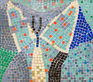 Roy Lichtenstein Rare Mosaic Tile Tabletop, 1950