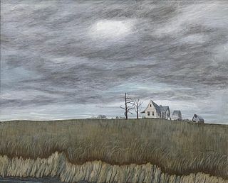 Garrison, Egg Tempera Painting, Coming Storm, 1967