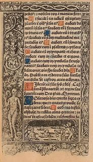French Medieval Illuminated Woodblock Print