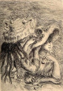 Pierre Auguste Renoir Etching, Le Chapeau Epingle