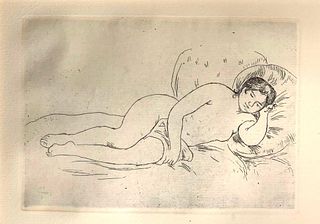 Pierre Auguste Renoir Etching,Femme Nu Couche