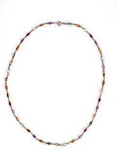Ladies 14K Yellow Gold and Tourmaline Necklace