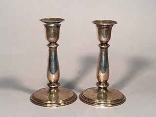 Pair of Tiffany Sterling Silver Candlesticks