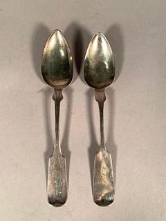 Two American Coin Silver Tablespoons, 19thc.