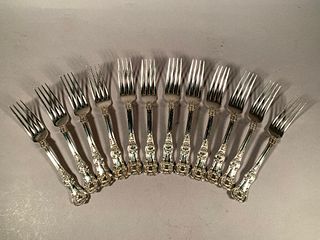 Twelve Tiffany & Co. English King Pattern Sterling Silver Dinner Forks