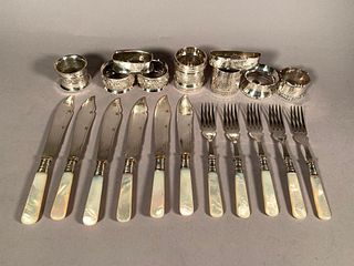 Lot of Nine Assorted Sterling Silver Napkin Rings