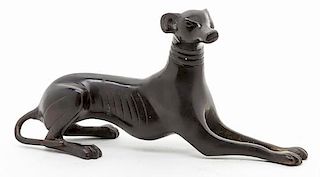 A Continental Bronze Animalier Figure Width 10 1/4 inches.