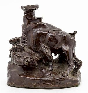 An American Bronze Bookend Height 6 7/8 inches.
