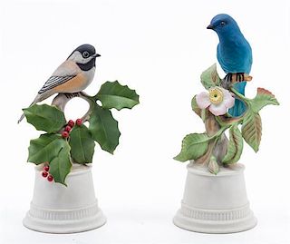 Two Boehm Bisque Porcelain Birds Height of taller 10 inches.