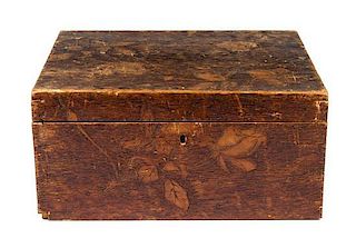 * A Pyrographic Decorated Box Width of first 14 inches.