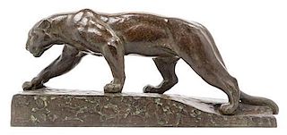A French Animalier Bronze Height 10 3/4 x width 24 1/2 x depth 5 1/4 inches.