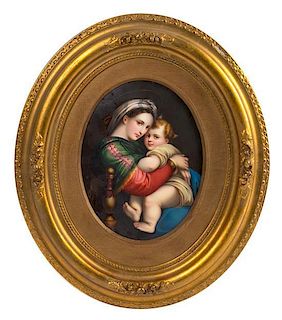 A Continental Porcelain Plaque Height 7 3/4 inches.