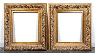 A Pair of Giltwood Frames Height 39 1/2 x width 33 1/2 inches.