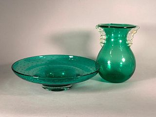 Barovier and Toso Glass Vase and Centerbowl