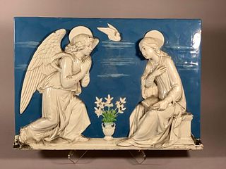 Cantagalli Glazed Terracotta Relief After Andrea Della Robbia