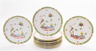 A Set of Eleven Italian Faience Plates Diameter 10 1/2 inches.