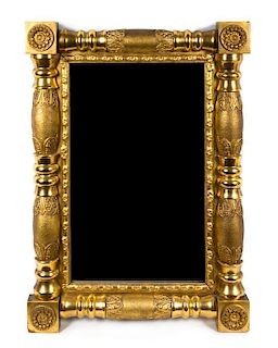 A Federal Style Giltwood Mirror Height 35 1/2 x width 25 1/2 inches.