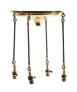 A Victorian Style Brass Fixture Height 19 1/2 inches.