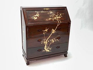 Chinese Mother of Pearl Inlaid Fall Front Desk