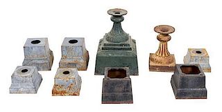 A Collection of Victorian and Victorian Style Urn Bases Height of tallest 15 3/4 inches.