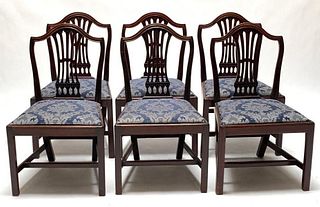 Set of Six Irish Georgian Mahogany Dining Chairs