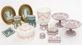 * A Collection of Wedgwood Jasperware Articles Height of tallest 4 3/4 inches.