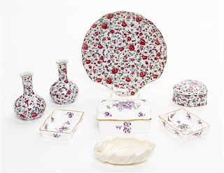 * A Collection of English and American Porcelain Articles Height of tallest 4 inches.