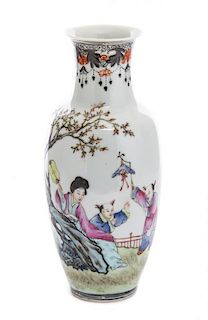 * A Chinese Porcelain Vase Height 8 3/4 inches.