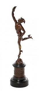 A Grand Tour Cast Metal Figure Height overall 23 inches.