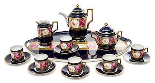* A Bohemian Porcelain Coffee Service Width of tray 16 1/2 inches.