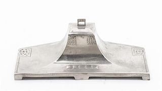 * A WMF Silvered Inkwell Width 8 1/4 inches.