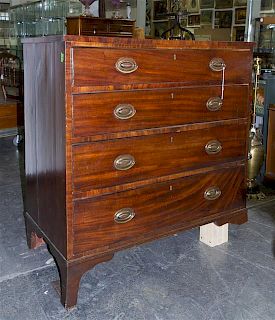 An American Mahogany Chest of Drawers Height 37 1/2 x width 37 1/2 x depth 20 inches.