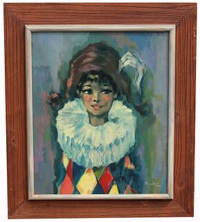 Signed, 20th C. Painting of a Young Girl