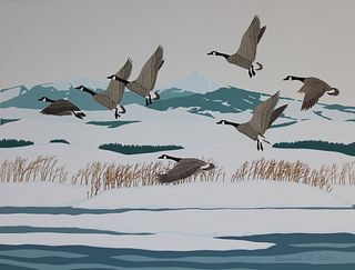 Bernard Scott (20th C.) "Dusky Canadian Geese"