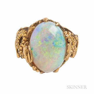 Gold and Opal Dragon Ring