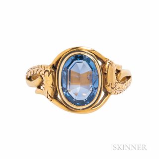 14kt Gold and Sapphire Snake Ring