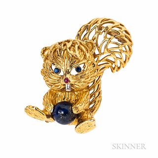 Cartier 18kt Gold Gem-set Squirrel Brooch