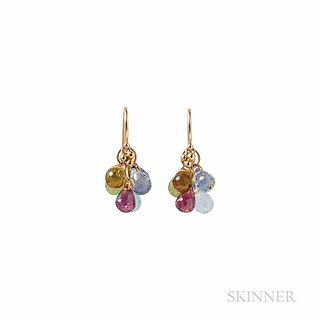 Temple St. Clair 18kt Gold and Multi-gem Earrings