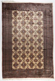 * A Boukara Wool and Silk Rug 9 feet x 6 feet 1 inches.