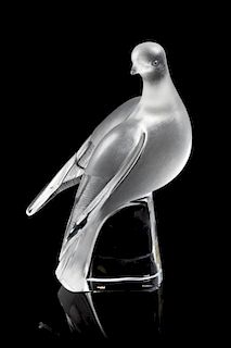 A Lalique Molded and Frosted Glass Figure Height 10 inches.